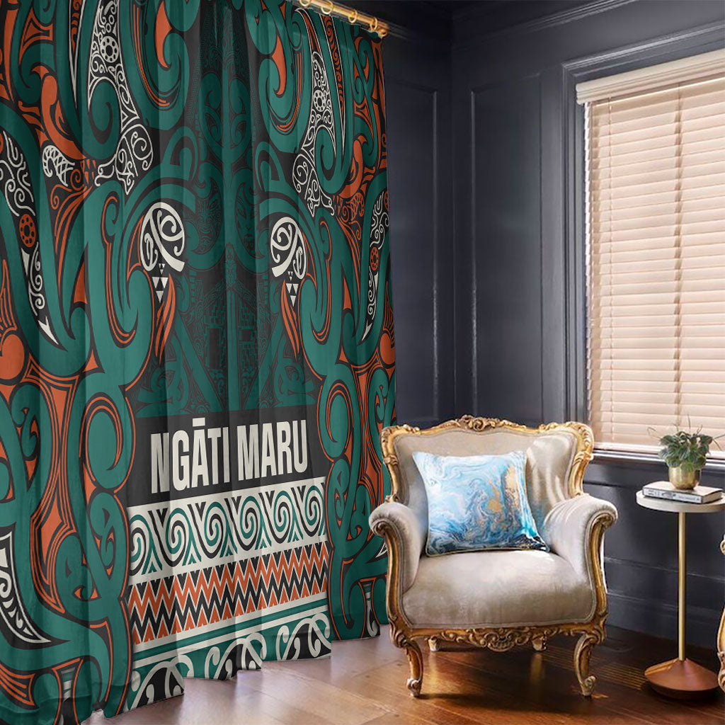 Aotearoa Iwi Ngāti Maru Taranaki Window Curtain Maori Wharenui House Tribal Pattern