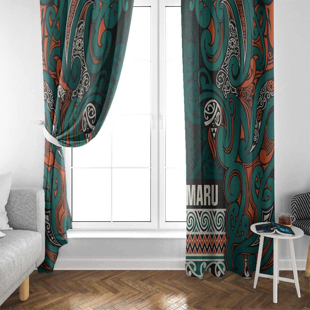 Aotearoa Iwi Ngāti Maru Taranaki Window Curtain Maori Wharenui House Tribal Pattern
