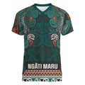 Aotearoa Iwi Ngāti Maru Taranaki Women V-Neck T-Shirt Maori Wharenui House Tribal Pattern
