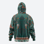 Aotearoa Iwi Ngāti Maru Taranaki Zip Hoodie Maori Wharenui House Tribal Pattern