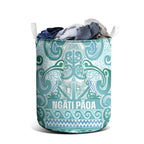 Aotearoa Iwi Ngati Paoa Laundry Basket Maori Wharenui House Tribal Pattern