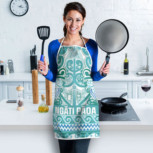 Aotearoa Iwi Ngati Paoa Apron Maori Wharenui House Tribal Pattern