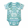 Aotearoa Iwi Ngati Paoa Baby Onesie Maori Wharenui House Tribal Pattern