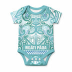 Aotearoa Iwi Ngati Paoa Baby Onesie Maori Wharenui House Tribal Pattern