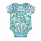 Aotearoa Iwi Ngati Paoa Baby Onesie Maori Wharenui House Tribal Pattern