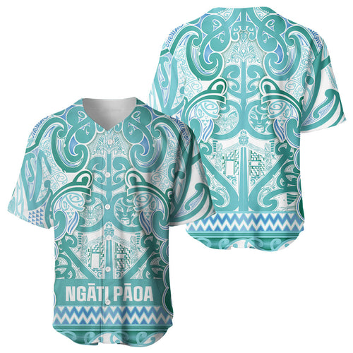 Aotearoa Iwi Ngati Paoa Baseball Jersey Maori Wharenui House Tribal Pattern