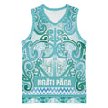 Aotearoa Iwi Ngati Paoa Basketball Jersey Maori Wharenui House Tribal Pattern