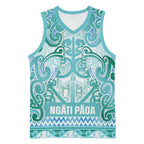 Aotearoa Iwi Ngati Paoa Basketball Jersey Maori Wharenui House Tribal Pattern