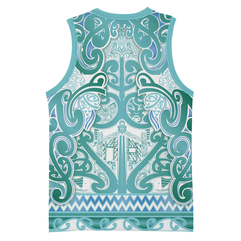 Aotearoa Iwi Ngati Paoa Basketball Jersey Maori Wharenui House Tribal Pattern