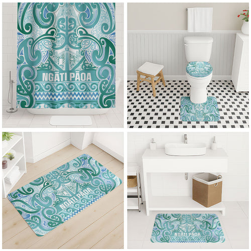 Aotearoa Iwi Ngati Paoa Bathroom Set Maori Wharenui House Tribal Pattern