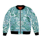 Aotearoa Iwi Ngati Paoa Bomber Jacket Maori Wharenui House Tribal Pattern