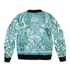 Aotearoa Iwi Ngati Paoa Bomber Jacket Maori Wharenui House Tribal Pattern