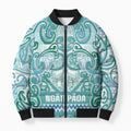 Aotearoa Iwi Ngati Paoa Bomber Puffer Jacket Maori Wharenui House Tribal Pattern