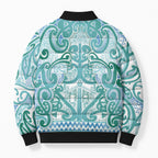 Aotearoa Iwi Ngati Paoa Bomber Puffer Jacket Maori Wharenui House Tribal Pattern