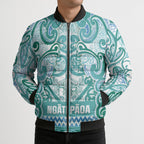 Aotearoa Iwi Ngati Paoa Bomber Puffer Jacket Maori Wharenui House Tribal Pattern