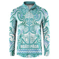Aotearoa Iwi Ngati Paoa Button Sweatshirt Maori Wharenui House Tribal Pattern