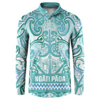 Aotearoa Iwi Ngati Paoa Button Sweatshirt Maori Wharenui House Tribal Pattern
