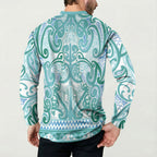 Aotearoa Iwi Ngati Paoa Button Sweatshirt Maori Wharenui House Tribal Pattern