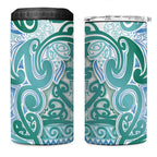 Aotearoa Iwi Ngati Paoa 4 in 1 Can Cooler Tumbler Maori Wharenui House Tribal Pattern