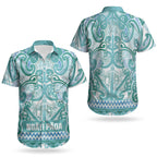 Aotearoa Iwi Ngati Paoa Couples Matching Puletasi and Hawaiian Shirt Maori Wharenui House Tribal Pattern