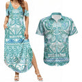Aotearoa Iwi Ngati Paoa Couples Matching Summer Maxi Dress and Hawaiian Shirt Maori Wharenui House Tribal Pattern