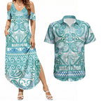 Aotearoa Iwi Ngati Paoa Couples Matching Summer Maxi Dress and Hawaiian Shirt Maori Wharenui House Tribal Pattern