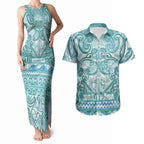 Aotearoa Iwi Ngati Paoa Couples Matching Tank Maxi Dress and Hawaiian Shirt Maori Wharenui House Tribal Pattern