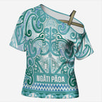 Aotearoa Iwi Ngati Paoa Cross Shoulder Shirt Maori Wharenui House Tribal Pattern