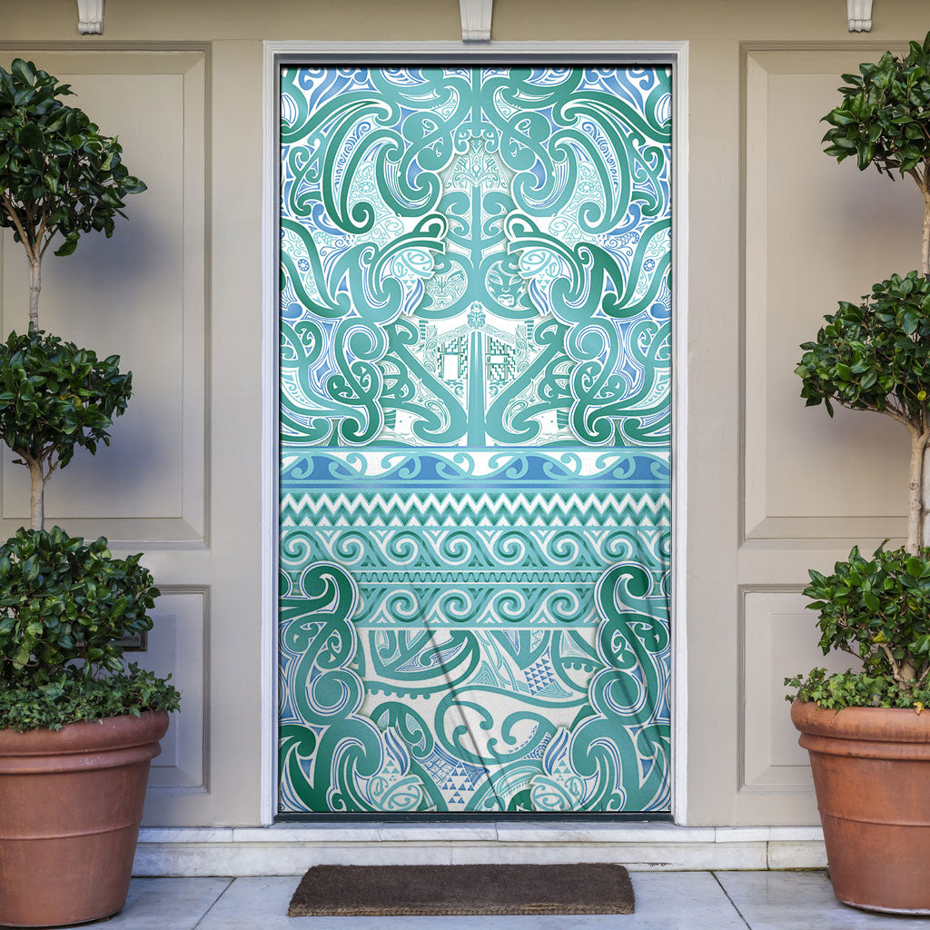 Aotearoa Iwi Ngati Paoa Door Cover Maori Wharenui House Tribal Pattern