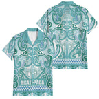 Aotearoa Iwi Ngati Paoa Family Matching Puletasi and Hawaiian Shirt Maori Wharenui House Tribal Pattern