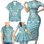 Aotearoa Iwi Ngati Paoa Family Matching Short Sleeve Bodycon Dress and Hawaiian Shirt Maori Wharenui House Tribal Pattern