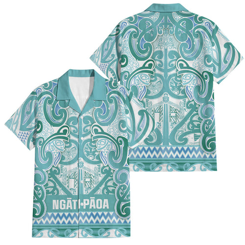 Aotearoa Iwi Ngati Paoa Family Matching Summer Maxi Dress and Hawaiian Shirt Maori Wharenui House Tribal Pattern