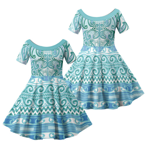 Aotearoa Iwi Ngati Paoa Family Matching Summer Maxi Dress and Hawaiian Shirt Maori Wharenui House Tribal Pattern