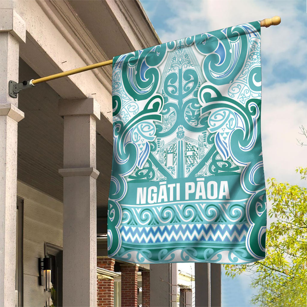Aotearoa Iwi Ngati Paoa Garden Flag Maori Wharenui House Tribal Pattern
