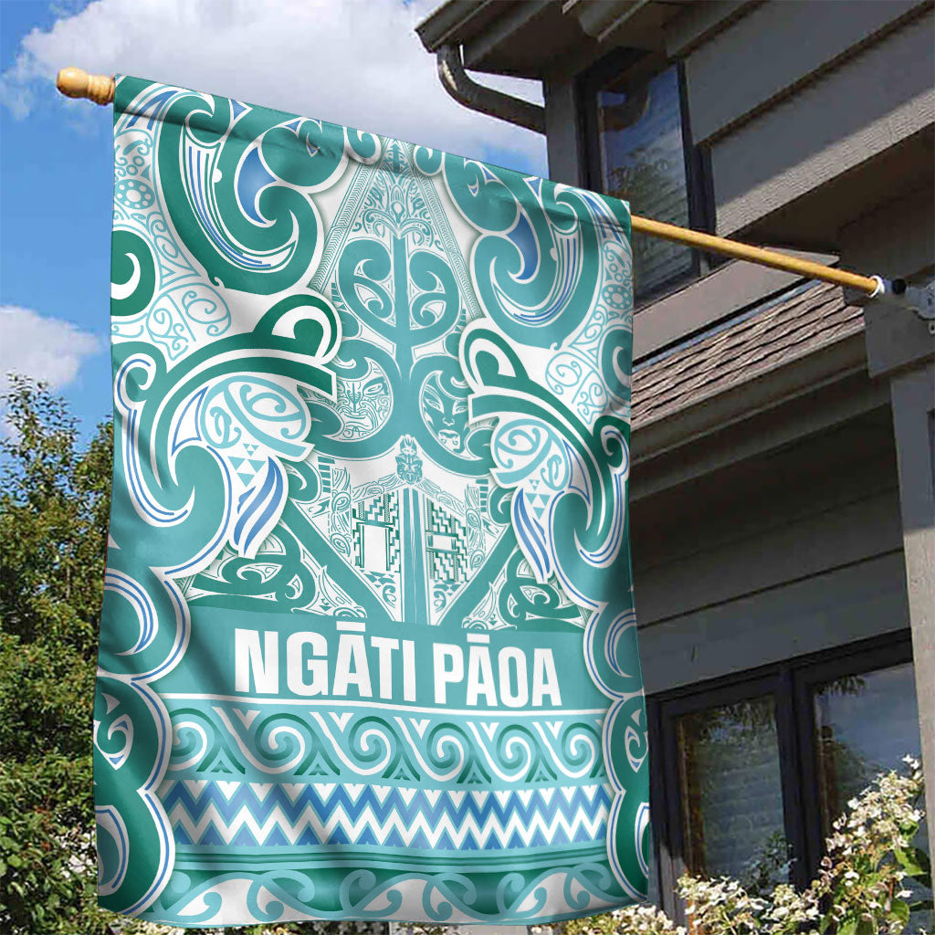 Aotearoa Iwi Ngati Paoa Garden Flag Maori Wharenui House Tribal Pattern