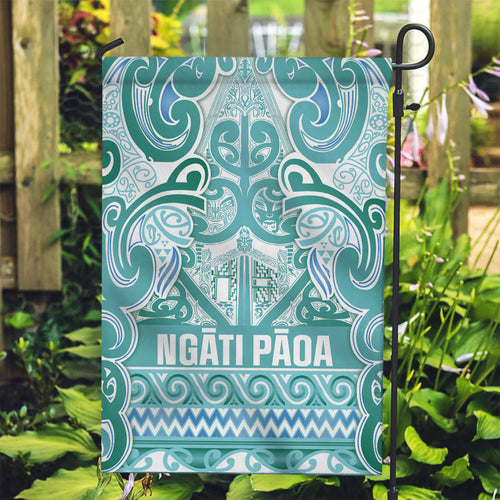 Aotearoa Iwi Ngati Paoa Garden Flag Maori Wharenui House Tribal Pattern