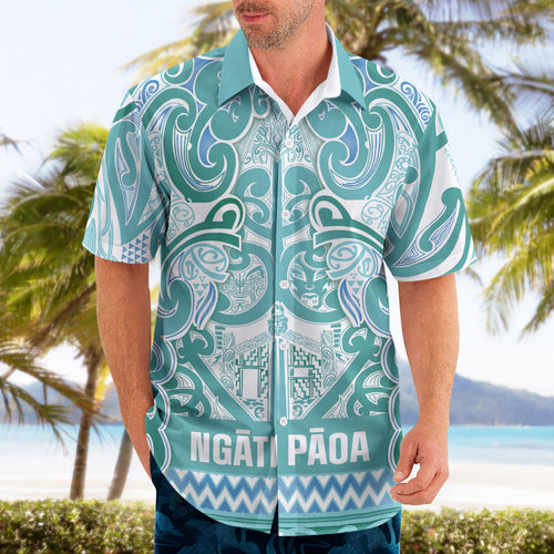 Aotearoa Iwi Ngati Paoa Hawaiian Shirt Maori Wharenui House Tribal Pattern