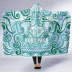 Aotearoa Iwi Ngati Paoa Hooded Blanket Maori Wharenui House Tribal Pattern