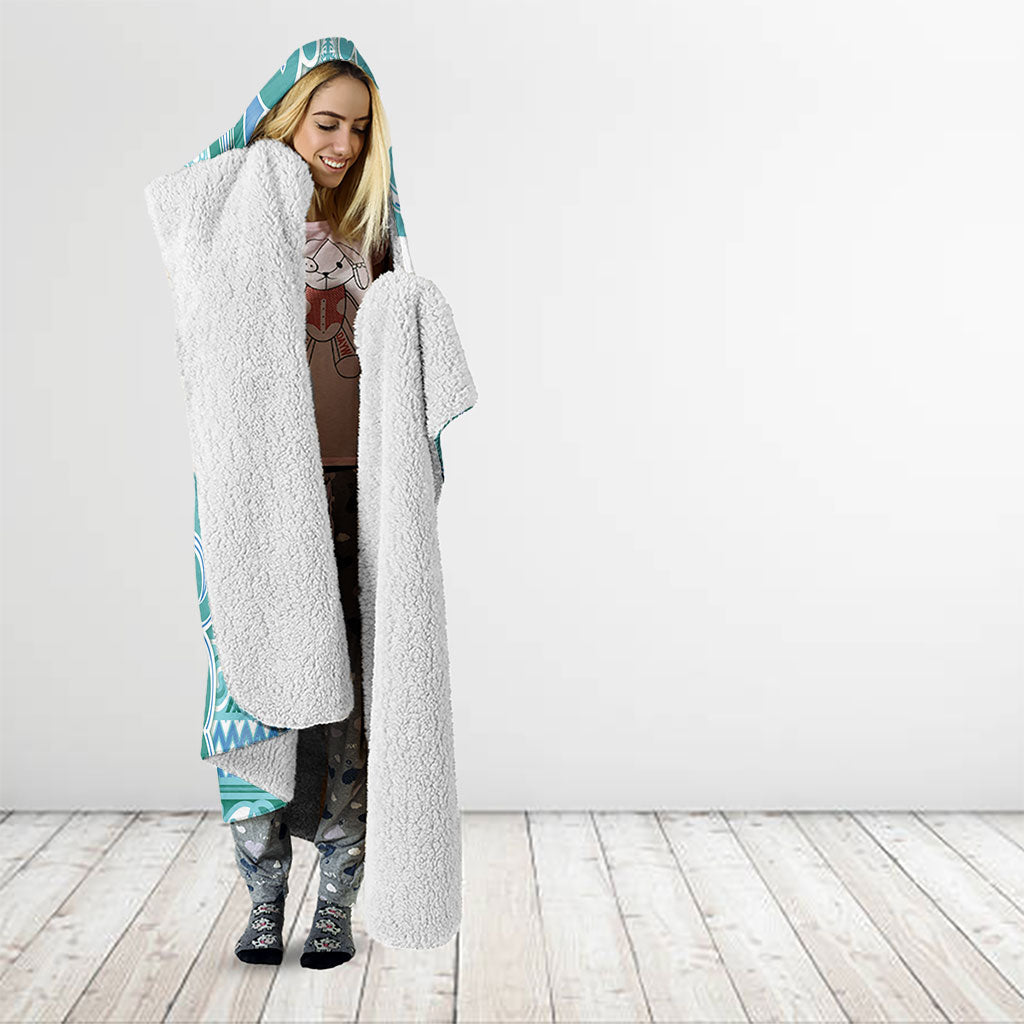 Aotearoa Iwi Ngati Paoa Hooded Blanket Maori Wharenui House Tribal Pattern