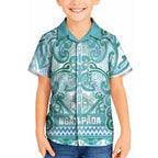 Aotearoa Iwi Ngati Paoa Kid Hawaiian Shirt Maori Wharenui House Tribal Pattern