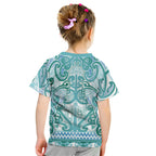 Aotearoa Iwi Ngati Paoa Kid T Shirt Maori Wharenui House Tribal Pattern