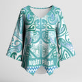 Aotearoa Iwi Ngati Paoa Kimono Sleeve Blouse Maori Wharenui House Tribal Pattern