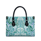 Aotearoa Iwi Ngati Paoa Leather Bag Maori Wharenui House Tribal Pattern