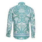 Aotearoa Iwi Ngati Paoa Long Sleeve Button Shirt Maori Wharenui House Tribal Pattern