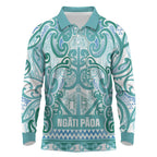 Aotearoa Iwi Ngati Paoa Long Sleeve Polo Shirt Maori Wharenui House Tribal Pattern
