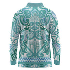 Aotearoa Iwi Ngati Paoa Long Sleeve Polo Shirt Maori Wharenui House Tribal Pattern