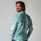 Aotearoa Iwi Ngati Paoa Long Sleeve Polo Shirt Maori Wharenui House Tribal Pattern