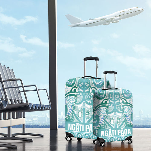 Aotearoa Iwi Ngati Paoa Luggage Cover Maori Wharenui House Tribal Pattern