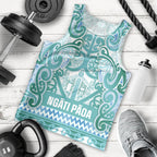 Aotearoa Iwi Ngati Paoa Men Tank Top Maori Wharenui House Tribal Pattern