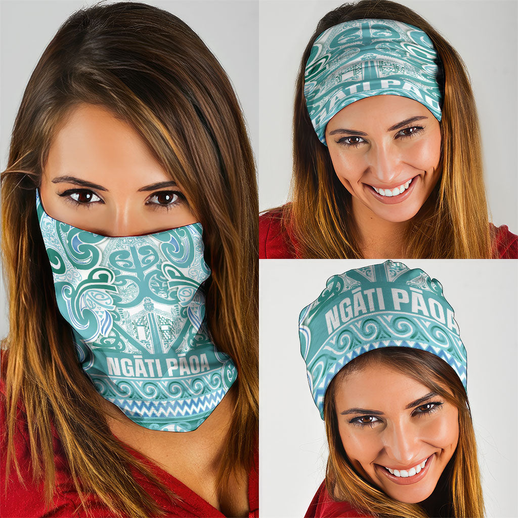 Aotearoa Iwi Ngati Paoa Neck Gaiter Maori Wharenui House Tribal Pattern